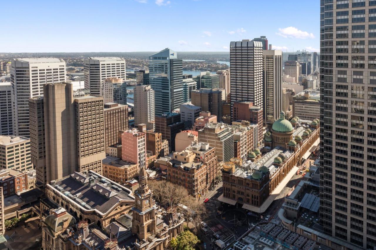 Meriton Suites Pitt Street, Sydney Ngoại thất bức ảnh Aerial view of the CBD